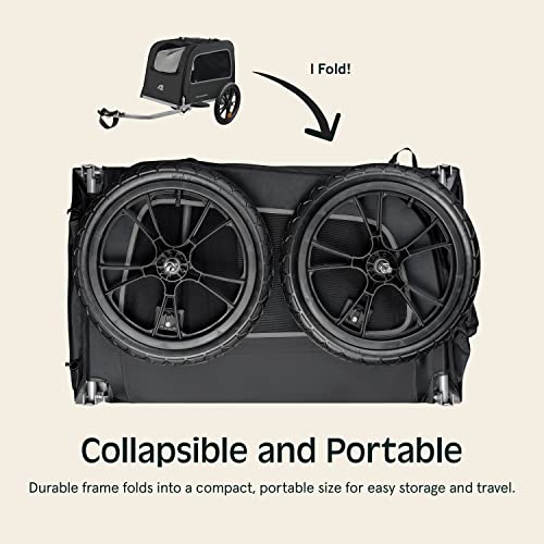 Retrospec Rover Hauler Pet Bike Trailer - Small & Medium Sized Dogs Bicycle Carrier - Foldable Frame with 16 Inch Wheels - Non-Slip Floor & Internal Leash - Black, One Size 4333 by Retrospec - Image 6