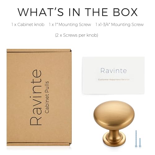Image of Ravinte Kitchen Cabinet Knobs - Champagne Bronze, Drawer Pulls and Door Knobs for Dresser Drawers