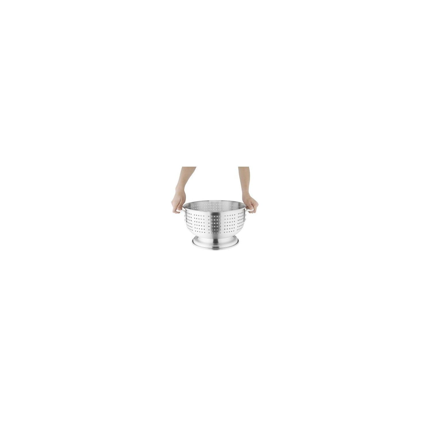 Vogue Aluminium-Abtropfsieb 40 cm/16 Zoll, silberfarben, Gemüse-Abtropfsieb, Größe: 400 mm/16 Zoll Durchmesser, stabile Griffe, Gewicht: 630 g, spülmaschinengeeignet, K338