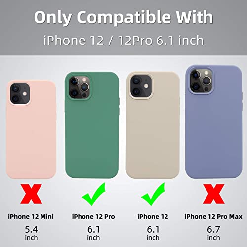 Image of M Cart Case Liquid Silicone Case Cover Gel Rubber Full Body Protection Shockproof Case Cover Compatible with iPhone 12 Cases /iPhone 12 /12 Pro (2020) 6.1 inch (Stone Grey)