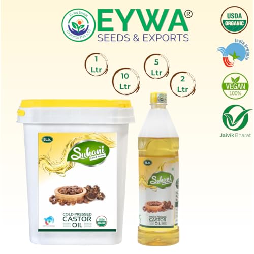 Image of Eywa Seeds & Exports Pvt Ltd Organic Castor Oil (2 Liter) Cold Pressed /Wood Pressed Oil | Arendiya /Castor Kachi Ghani Ka Tel By (Suhani) Eywa