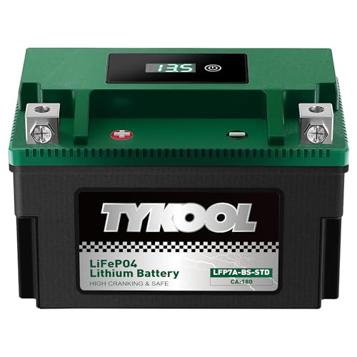 YTX7A-BS, 180 CCA, batería de litio LiFePO4 para motocicleta, 2 amperios de arranque, vida útil 5 veces más larga, compatible con motocicleta, scooter, ciclomotor, ATV, 4 ruedas, cortacésped y batería
