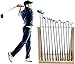 Katzowen Wooden Heavy Duty Golf Club Organizer Rack for Garage 13 Hole, Premium Retro Golf Display Cabinet Storage Holder, for Basement Putting Area