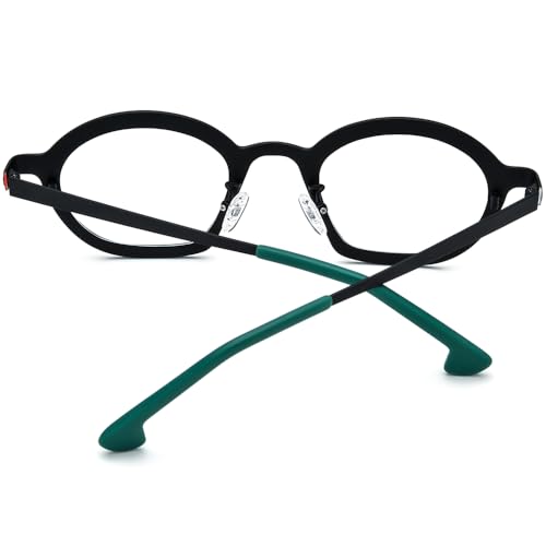 Image of FONEX Colorful Pure Titanium Glasses Frame Women Retro Round Eyeglasses