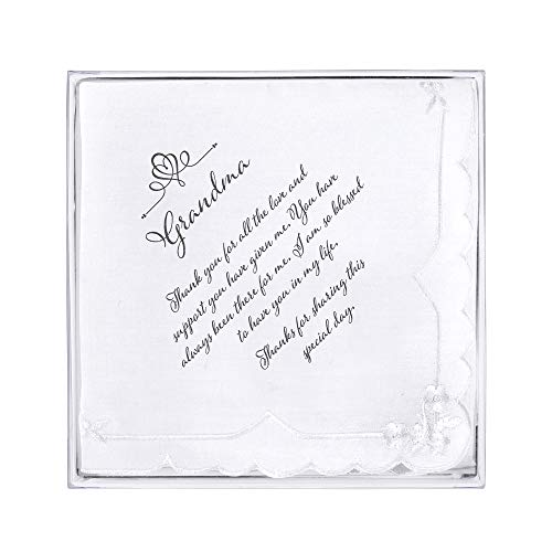 Lillian Rose Grandma Verse Wedding Gift Keepsake Hankie, 6.5", White #TOP3
