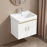 Hiliveshome 20-inch Off-White Wall-Mounted Compact Bathroom...