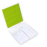 xydstay 100 White Plastic Collar Stays in Divided Box, 4 Sizes, For Men Shirts