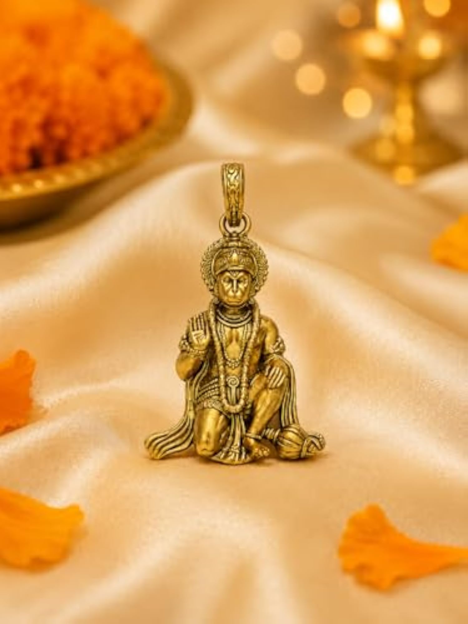 Hanuman Ji Gold Plated Brass Pendant