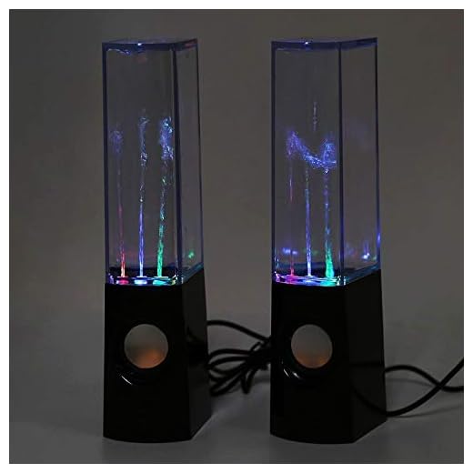 2 Pcs LED Water Dancing Bluetooth Speakers Music Fountain USB Rechargeable Decor