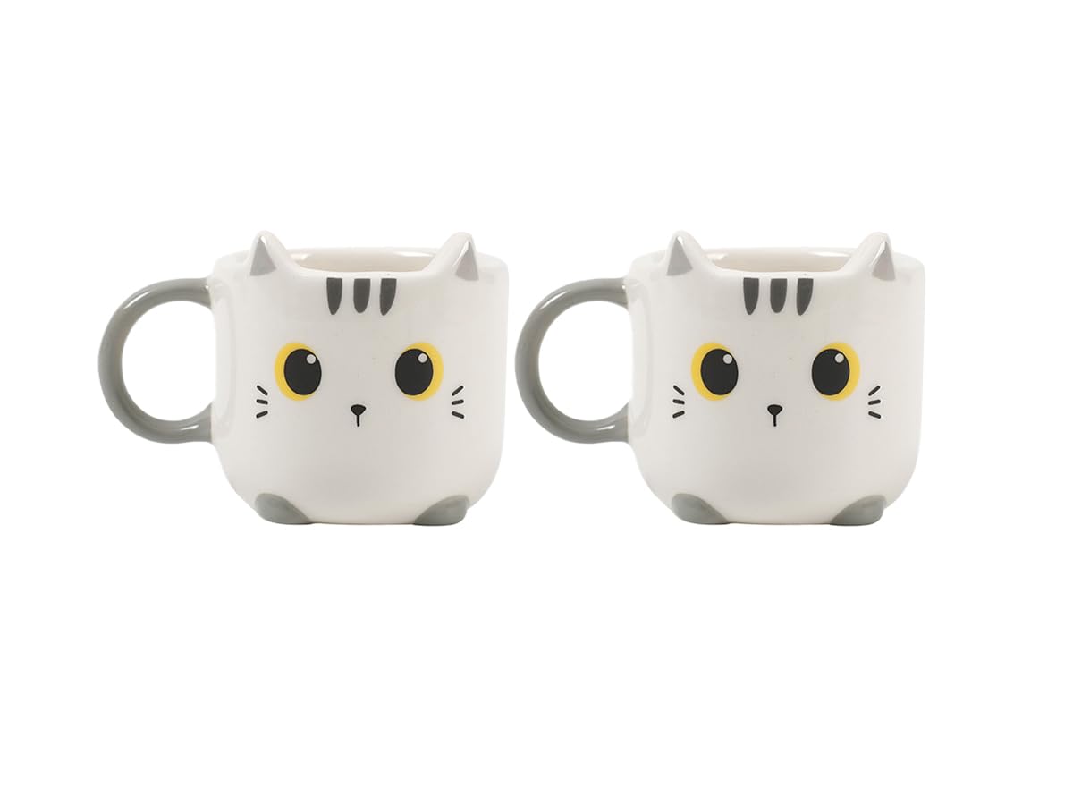 Set di tazze da caffè in ceramica per espresso I-TOTAL 2 pezzi 90 ml bianco