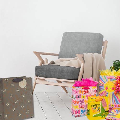 Glick Große Geschenktüte, Bienenkönigin, 315 x 260 x 135 mm, Luxuriöse recycelbare Tasche für Geburtstage & Feiern