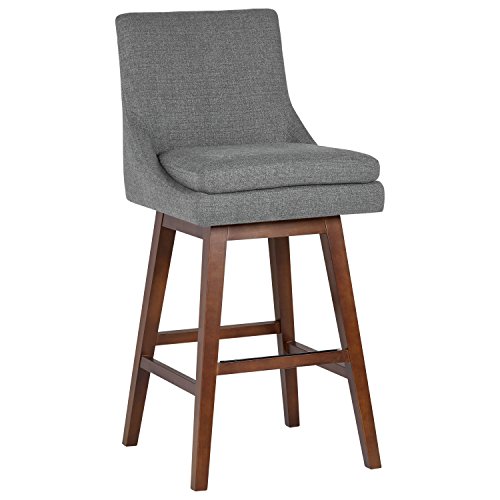 Amazon Brand – Stone & Beam Alaina Contemporary High-Back Swivel Seat Bar Stool, 43"H, Grey #TOP3