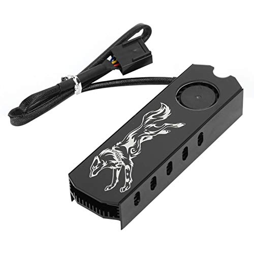 ASHATA M.2 2280 SSD heatsink, 12V Aluminum M.2 Heatsink SSD Cooler with Cooling Fan Supports Speed Regulation