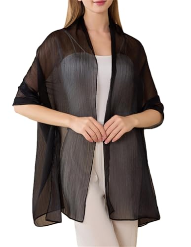 Shawl Wraps for Women Sheer Silk Scarf Stole Elegant Formal Lightweight Solid Color Wedding Evening Party2