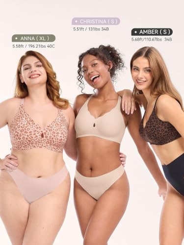 Image of LUCKMEEY Bras for Women No Underwire Wave Push Up Wireless Bra Seamless Bras Full Coverage Bralettes Lift Everyday Bras