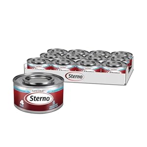 Sterno Fuel Cans – 4-Hour Burn, (12-Pack) Chafing Dish Fuel Can Burners for Food Warmer, Resealable Chafer Fuel Canned Heat, Safe Heat