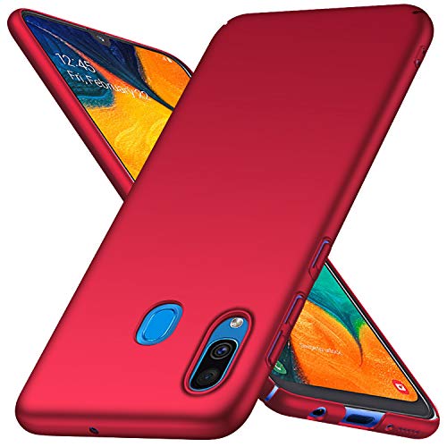 Almiao Galaxy A20 Case, Galaxy A30 Case, [Ultra-Thin] Minimalist Slim Protective Phone Case Back Cover for Galaxy A20/Galaxy A30 (Smooth Red)
