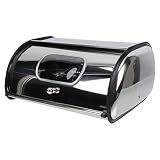 Tofficu Bread Storage Container Metal Bread Box Stainless Steel Roll Top Bread Bin Modern Bread Stor