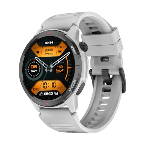 Noise Endeavour 2 (Smartchoice) Rugged Smart Watch – 1.46″ AMOLED Display, Built-in GPS, ABC Sensors, Up to 7-Day Battery, 5ATM Water Resistance, AI, Strava Integration, for iOS & Android-Silver Grey