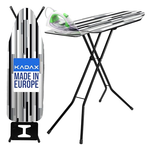 KADAX Bügelbrett 120 x 38 cm, Dampfbügeltisch mit Antirutschfüßen,...