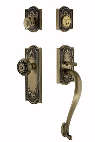 Super Deal Product Nostalgic Warehouse 719429 Meadows S Grip Entry Set, Backset - 2.375", Antique Brass