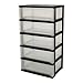 Produktbild Iris Ohyama, Werkzeugwagen / Schubladenschrank auf Rollen - Smart Wide Chest SWC-505 - plastik, schwarz, 5 x 30 L, L54 x B39 x H88 cm