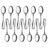 New Star Foodservice 58383 Stainless Steel Shell Pattern Coffee Spoon, 4.6-Inch, Set of 12