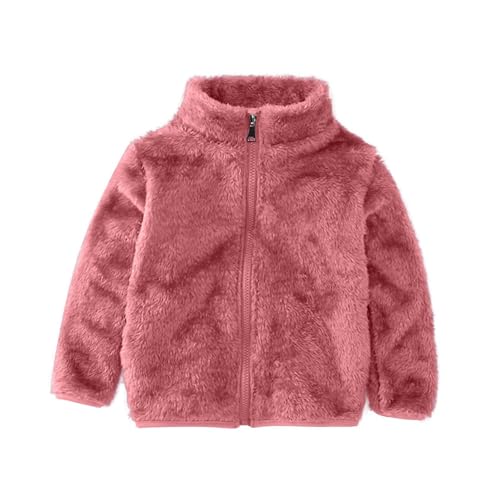 Boys Girls Fluffy Fleece Coat Full Zip Winter Warm Fuzzy Oversized Jacket Padded Casual Soft Toddler Outwear Outfits