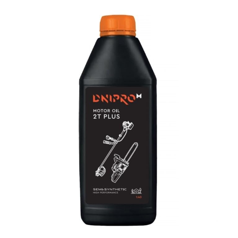 Dnipro-M Aceite de Motor 2T PLUS 1L, Semisintético, JASO FB ISO L-EGB, Mezcla 1:40, para Motosierra y Desbrozadora