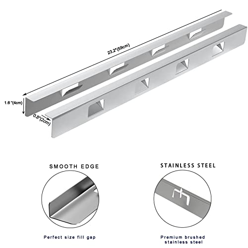 Mofino Stove Gap Covers - 316 Stainless Steel,Range Trim Kit (2 Pack,23.2 Inch）- Countertop, Dishwasher, Dryer, Oven Countertop Gap Cover - Heat Resistant And Easy To Clean, Silver #TOP1