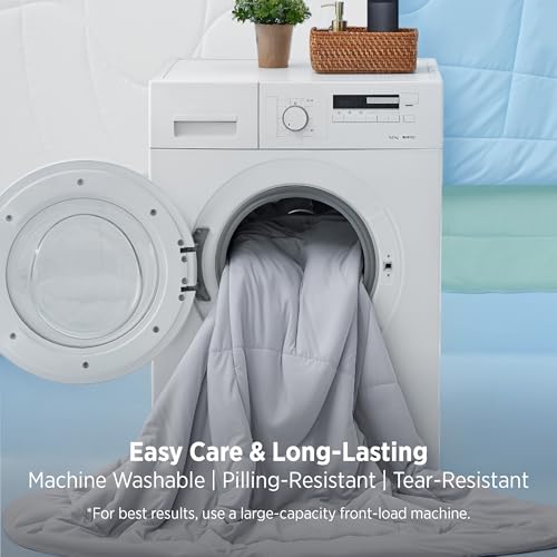Image of Bedsure Cooling Comforter Oversize King - Cooling Blankets for Hot Sleepers, Lightweight Comforter for Summer with Dual-Sided Cool Tech, Soft Breathable Cold Blanket for Sleeping, White, 116x98 Inches