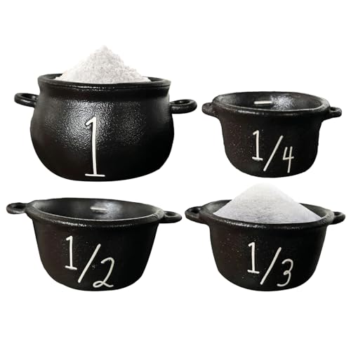 Chaudron de sorcière en noir avec anse pour décoration de table et jeux d'enfants