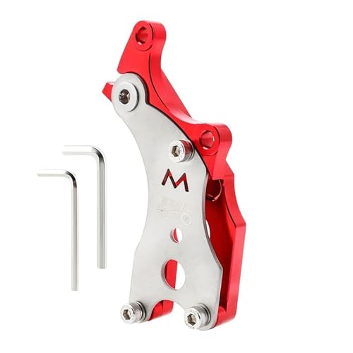 QYQAY Bicycle Frame Disc Brake Conversion Kit, Disc Brake Adapter Mounting Bracket, Includes 4mm/5mm Wrench (Red)
