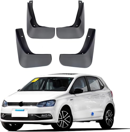 ZhangJW 4 Piezas Guardabarros de Coche para VW Polo 2014-2018, Delanteros Traseros Faldillas Antibarro Salpicaduras Protección Accesorios