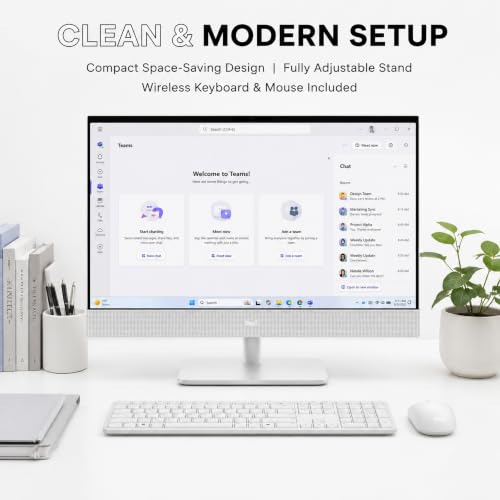 Image of Dell 23.8 inch All-in-One Desktop Computer, FHD Touchscreen, Intel Core Ultra 7 Series 3 Processor, Copilot+ PC, 32GB DDR5 RAM, 2TB PCIe SSD, Wi-Fi 6E, Bluetooth 5.3, Windows 11 PRO, Wireless KB & Mouse