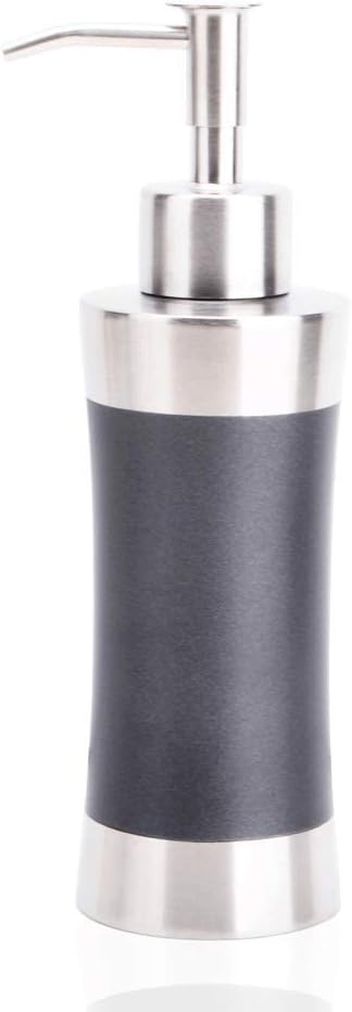 Countertop Soap Dispenser Brushed Nickel Clear Bottle for Kitchen, Bathroom Essential Oils, Lotions, Liquid Soaps