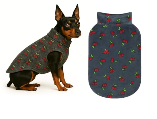 Image of The Pets Company Dog Winter Coat Jacket, Clothes, Windproof, Reversible, Light Weight, Washable, Ultra Warm Thick Fleece Lined Dog Vest for Cold Weather Protection, (Grey Cherry, X - Small - 12 Inch)