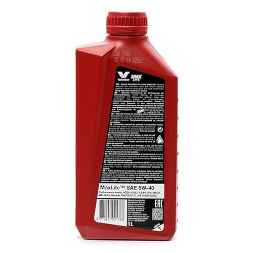 Valvoline - Olio motore MaxLife 5W-40 1L, adatto per motori a benzina, diesel e GPL - 3