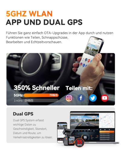VANTRUE E1 Pro 4K HDR STARVIS 2 Dashcam Auto Vorne, Mini Dash Cam mit CPL – Ansicht 5