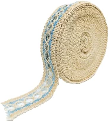 SAR ARTS Jute Ribbon,11 Yards, 1 Inches, Burlap Ribbon for Wedding, Rustic Lace Ribbon, Trim Wrapping Ribbon, DIY Crafts and Home Decor, Flowers Bouquets,Wreaths, Bows,Wreath,Tree(Baby Blue)