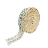 SAR ARTS Jute Ribbon,11 Yards, 1 Inches, Burlap Ribbon for Wedding, Rustic Lace Ribbon, Trim Wrappin