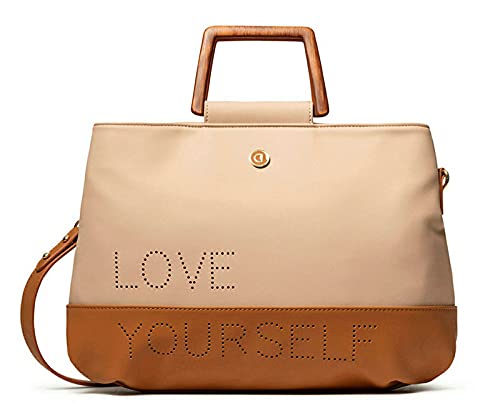 Desigual Damen Bols_rhapsody Deva Henkeltasche, Braun-Beige, 18x24x28 cm