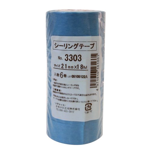 KAMOI No.3303 シーリングテープ 21mm Amazon.co.jp: カモ井 シーリングテープ 6巻入 21mm×18M No.3303 筒