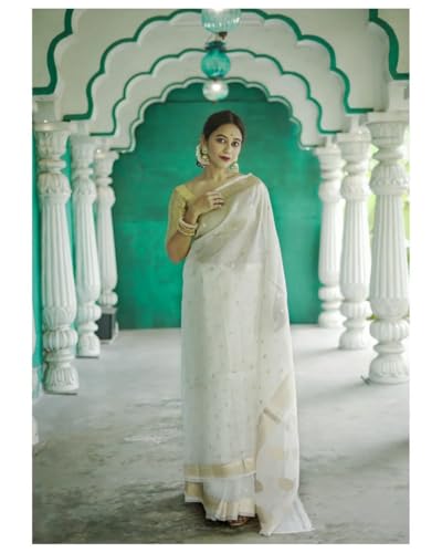 Image of Flosive Women's Cotton Saree With Blouse Piece