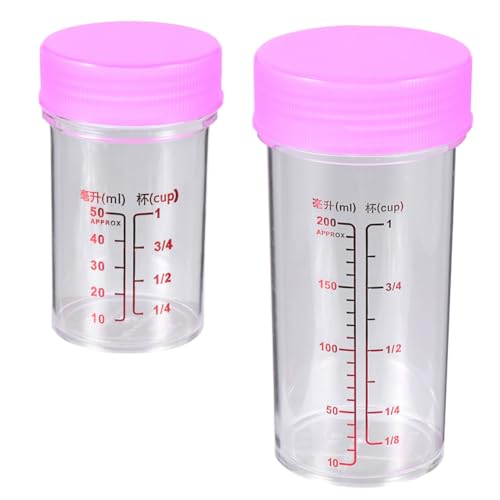 HOLIDYOYO 2 Set Scales Measuring Cups Liquid Measure Cup Screw Cap Test Tubes Laboratory Tube Graduated Marks Bottle Test Tubes with Lids Liquid Measuring Cup Pp Measuring Cups Red re-usable