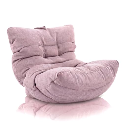 Aiire Puff Salón XXL de Diseño - Sillón Puf con Relleno Incluido para Adolescente - Bean Bag Chair Premium para Dormitorio Juvenil - Funda Desenfundable y Lavable Rosa
