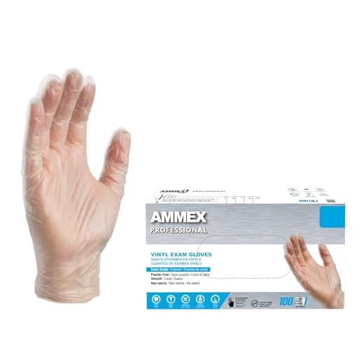AMMEX Medical Clear Vinyl Gloves, Box of 100, 4 mil, Size Medium, Latex Free, Powder Free, Disposable, Non-Sterile, VPF64100-BX