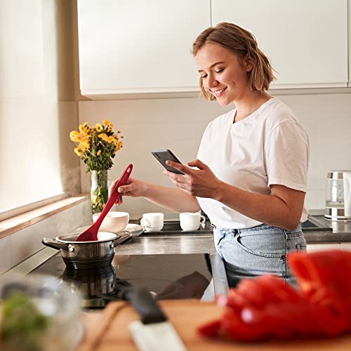 Zulay Soup Ladle Spoon With Comfortable Grip - Cooking And Serving Spoon For Soup, Chili, Gravy, Salad Dressing And Pancake Batter - Large Nylon Scoop & Soup Ladle Great For Canning And Pouring - Red #TOP6