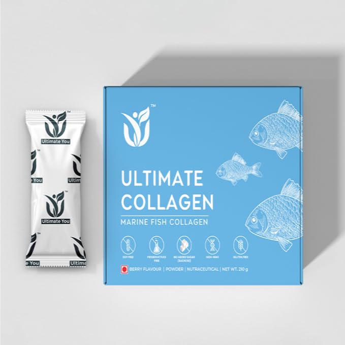 U Y ULTIMATE YOU Marine Fish Collagen|Berry Flavour |Strengthens Hair,Skin,Nails, Joints,Minimise Wrinkles&Pigmentation|Vitamin C,Zinc,Biotin for Men & Women|210 Grams|Powder (B0D54HKJXJ) Amazon Price History, Amazon Price Tracker
