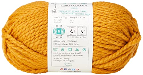 Lion  640-158 Wool-Ease Thick & Quick Yarn , 97 Meters, Mustard #TOP1